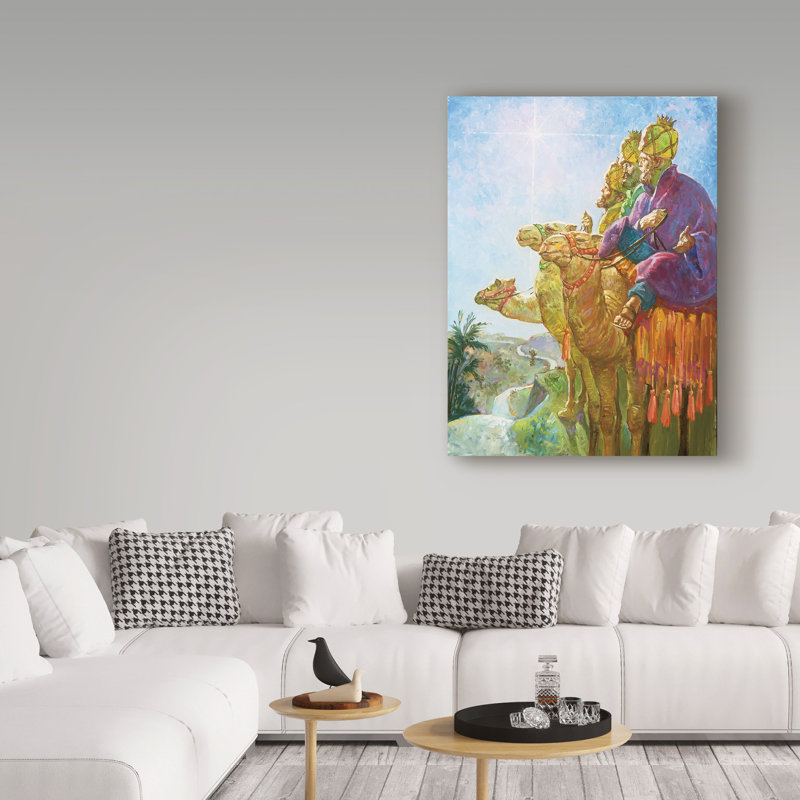 Trademark Art Three Wise Men Camels Oil Painting Print On