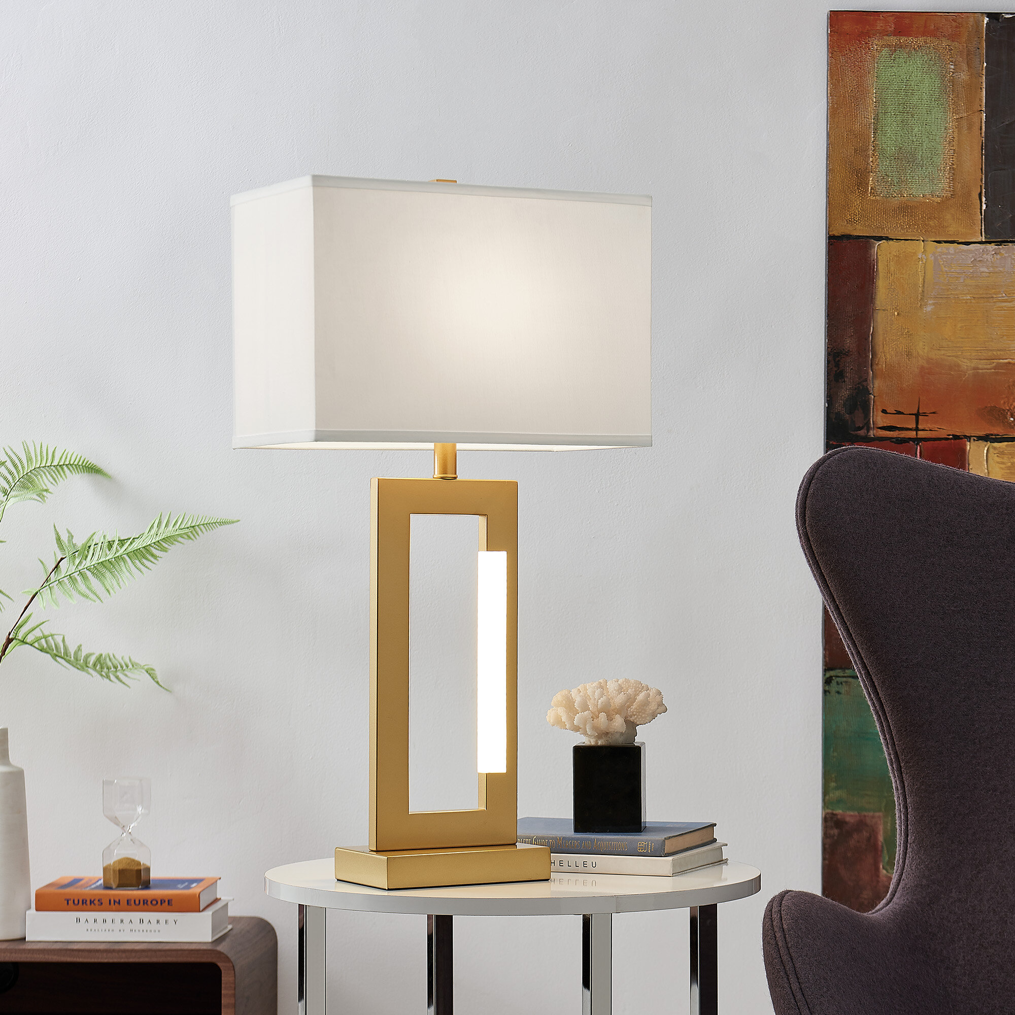 gold night table lamp