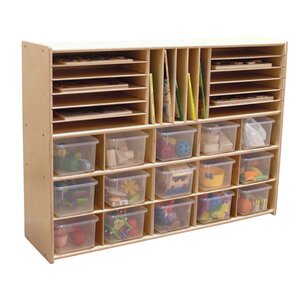 Ready-To-Assemble 32 Compartment Cubby with Trays