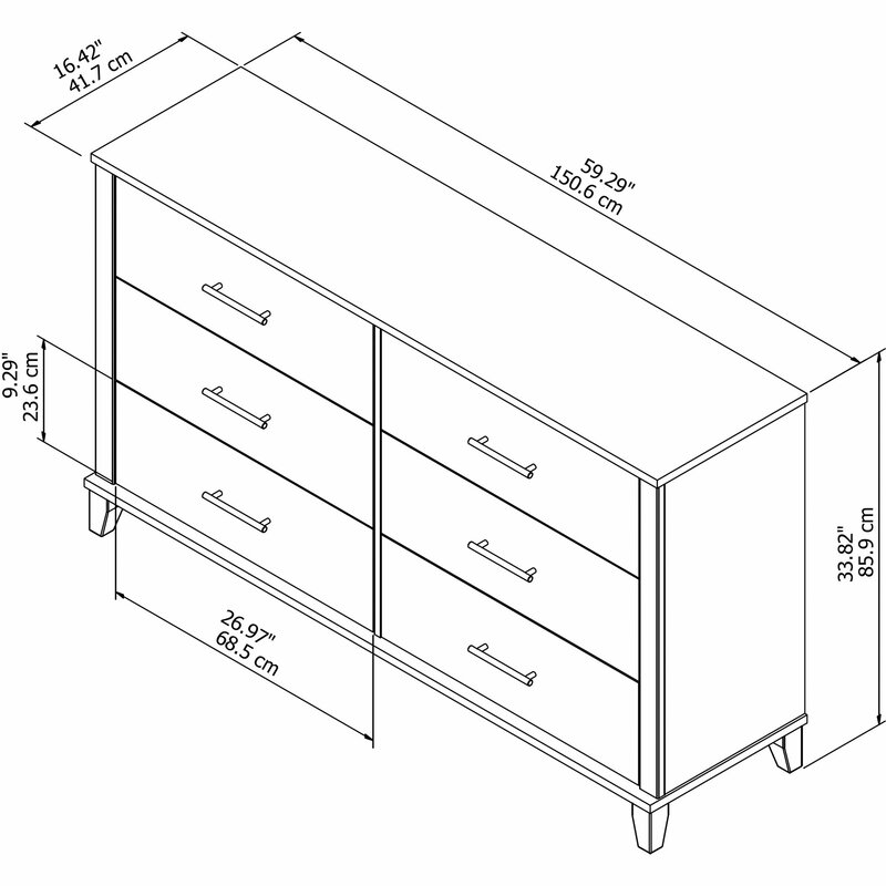 Ebern Designs Kirchoff 6 Drawer Double Dresser Reviews Wayfair