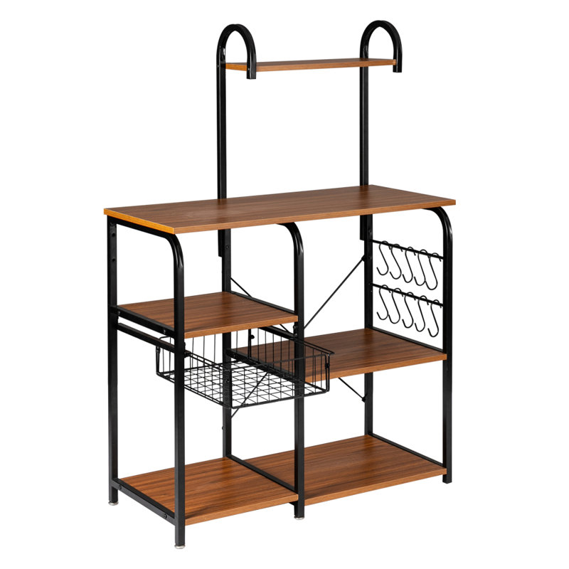 17 Stories Farrington Gurney 15 7 Iron Standard Baker S Rack With Microwave Compatibility Wayfair