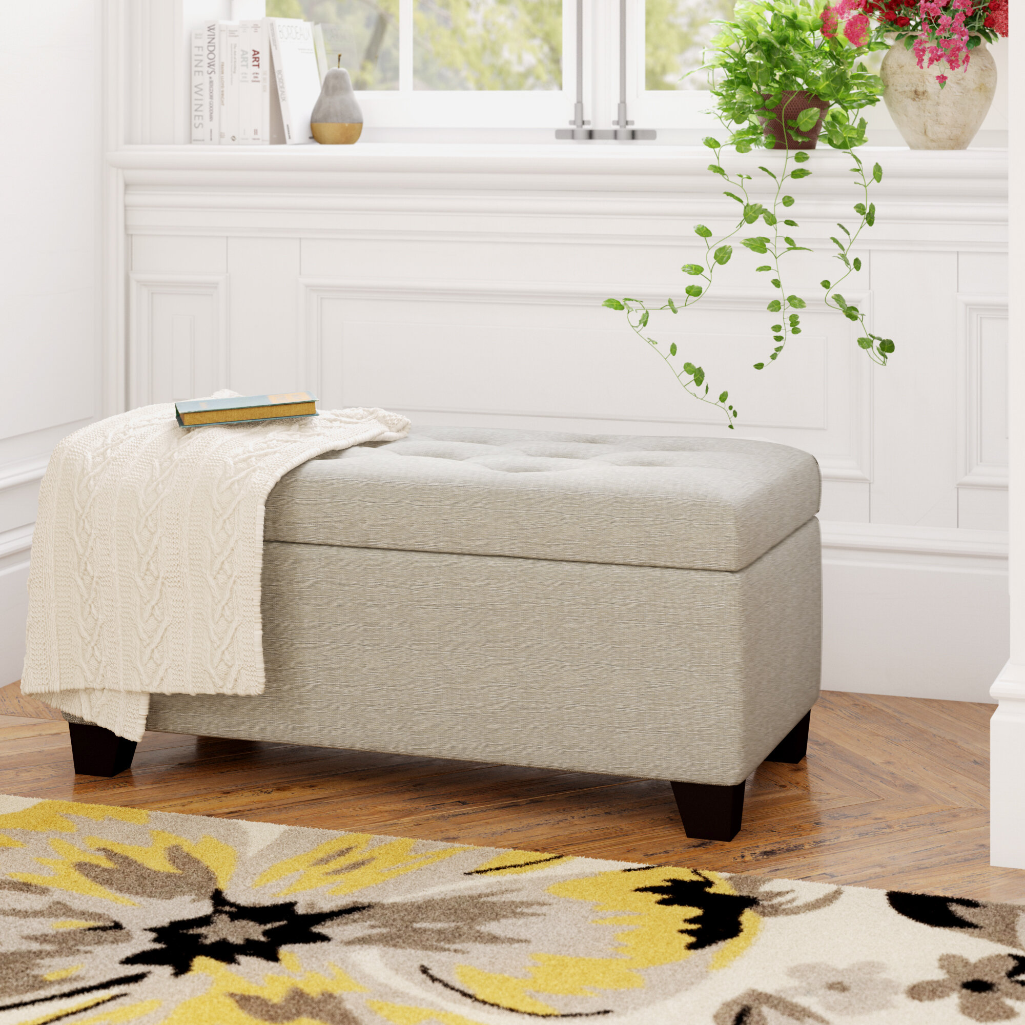 Large Top Quality Ottoman Storage Box & 2 Seater in Chennile Fabric 