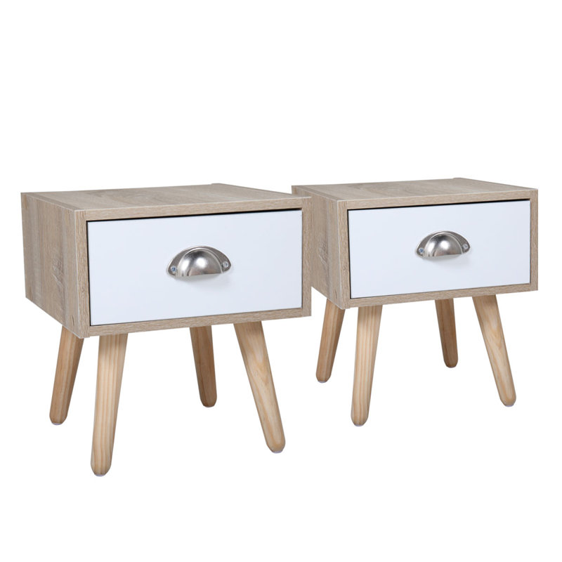 George Oliver Earlene 1 Drawer Solid Wood Nightstand In Brown White Reviews Wayfair,Cartoon Cute Girl Nose Drawing Easy