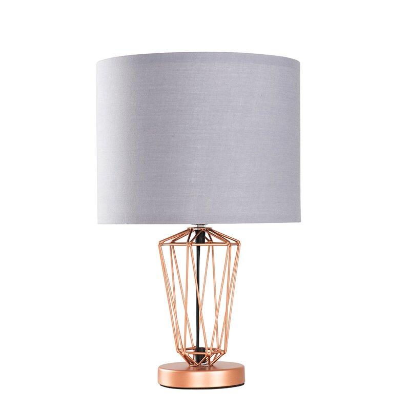copper geometric table lamp