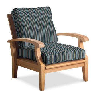 Rosecliff Heights Lowery Deep Seating Teak Patio Chair With Sunbrella Cushions Wayfair