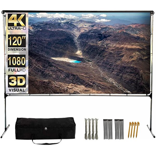 120inch Portable Foldable Projector Screen 16:9 HD Home Theater Outdoor 3D Movie