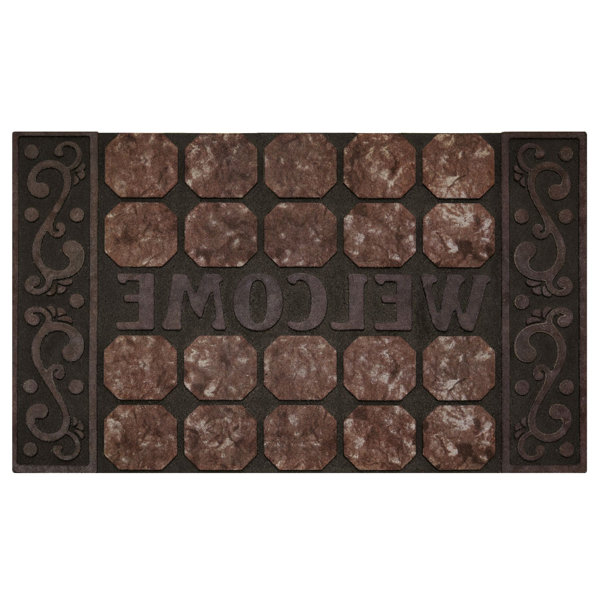 Winston Porter Hephaestus Raised Rubber Clay Stone 30 In X 18 In Non Slip Outdoor Door Mat Wayfair
