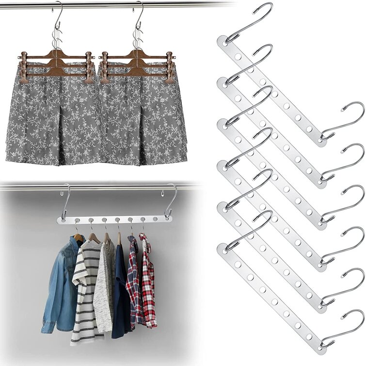 8 Pcs Magic Hangers Metal Space Saving Hangers Heavy Duty Hooks Closet Clothing. 