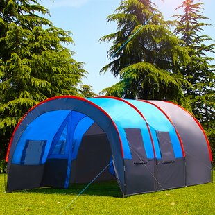 vidaXL Camping Tent 6 Persons Blue and Green Sun Shade Shelter Hiking Outdoor 