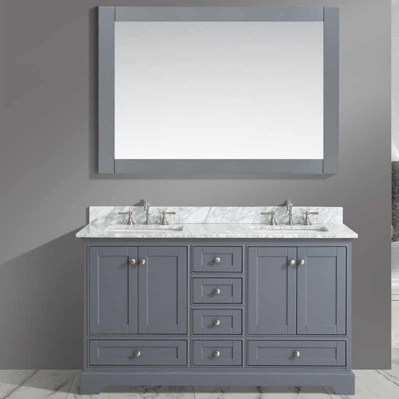 Charlton Home® Castellanos 60" Double Bathroom Vanity Set ...