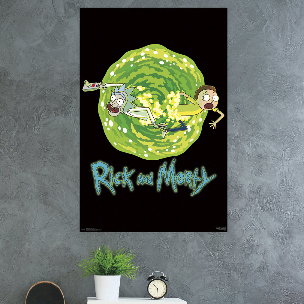trends international rick and morty portal paper print wayfair rick and morty portal paper print