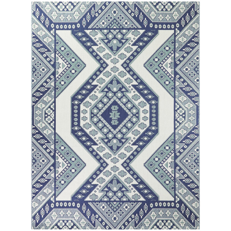 Balta Star Geometric Teal Indoor Outdoor Area Rug Reviews Wayfair