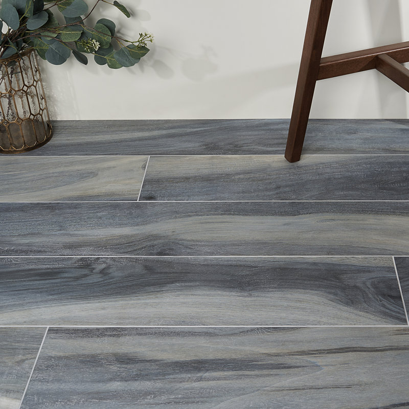 Ivy Hill Tile Riger Tiger Blue Matte 8 X 48 Porcelain Wood Look Wall Floor Tile Wayfair
