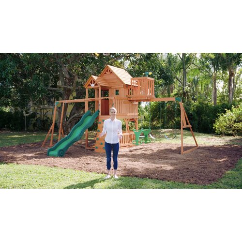 backyard discovery backyard discovery cedar cove wooden swing set