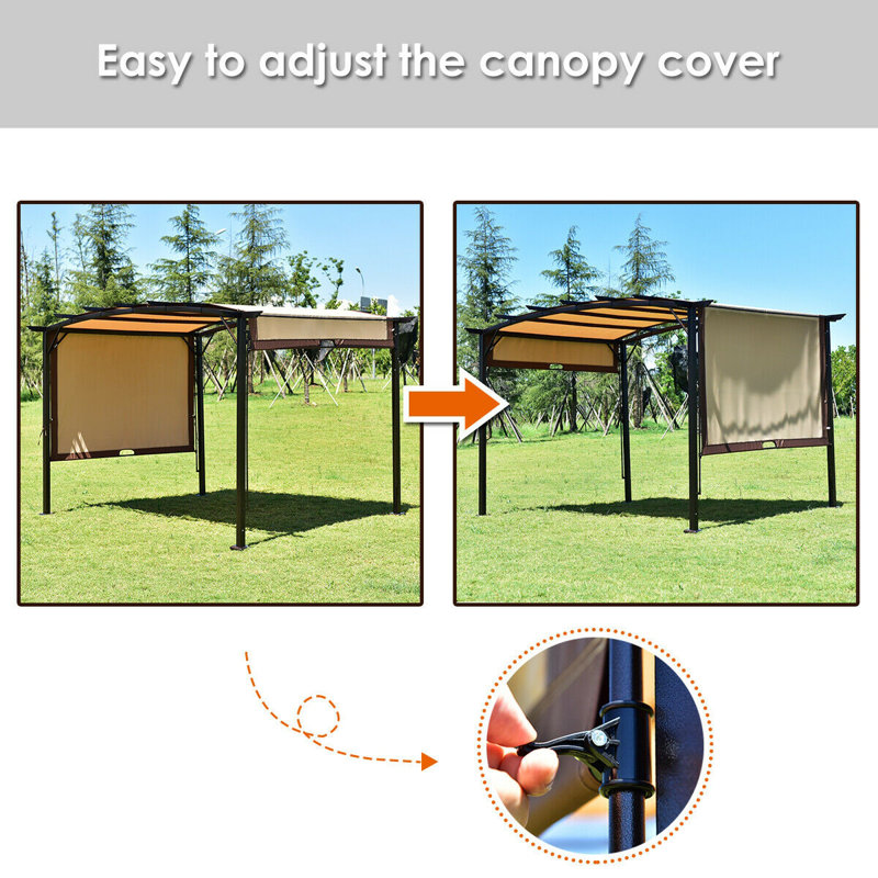 Setemi Pergola 12 X 9 Steel Grill Gazebo Canopy Wayfair
