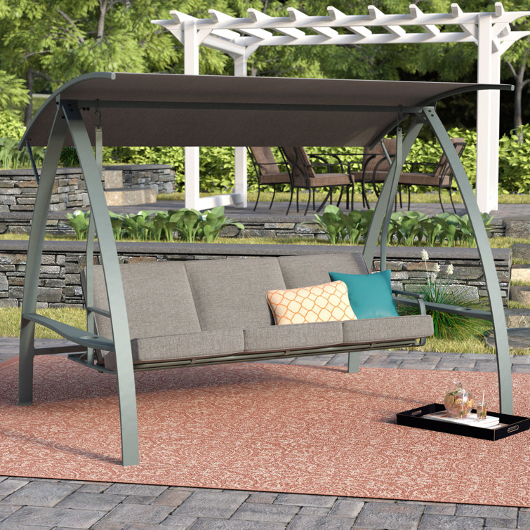 Andover Mills Marquette 3 Seat Daybed Porch Swing With Stand Reviews Wayfair