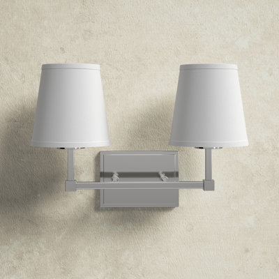 Downtown 2-Light Dimmable Nickel Vanity Light