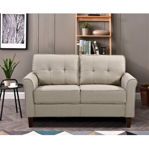 Red Barrel Studio® Alodi 54.53'' Linen Flared Arm Loveseat & Reviews ...