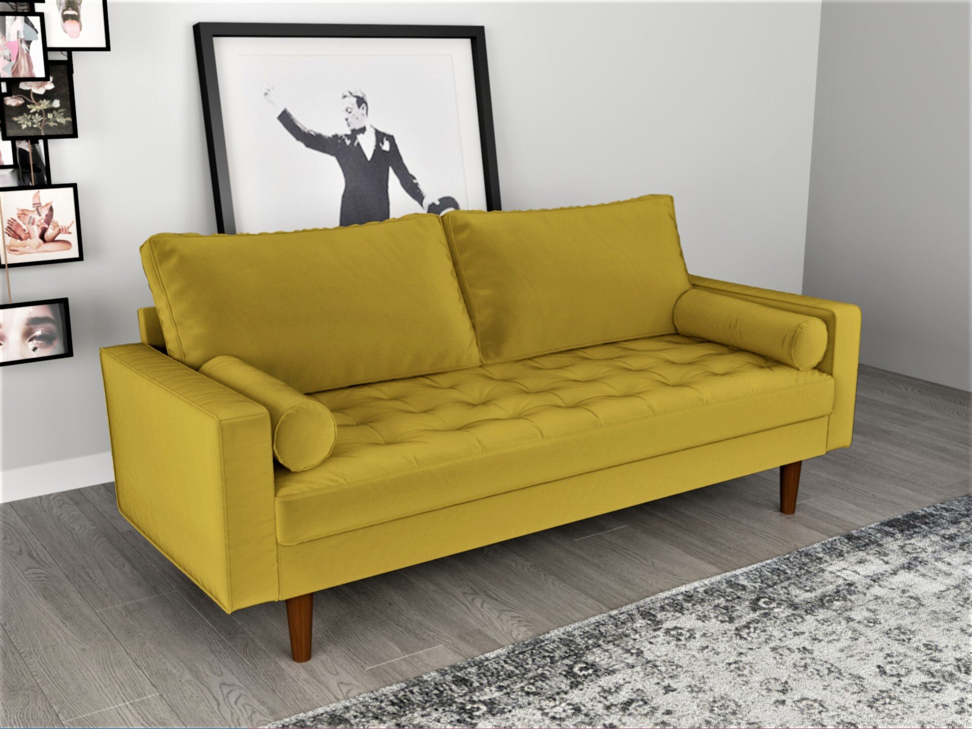 spillane genuine leather 82.48'' square arm sofa
