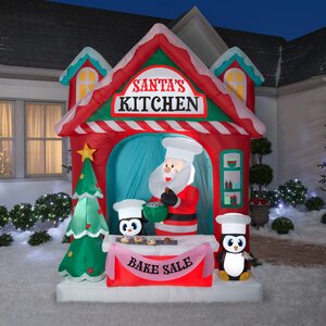 Gemmy Industries Airblown Santa's Vintage Kitchen Scene ...