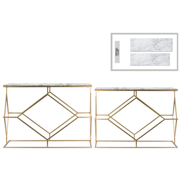 Brayden Studio Height Contemporary 2 Piece Console Table Set with ... Brayden Studio Height Contemporary 2 Piece Console Table Set with ...