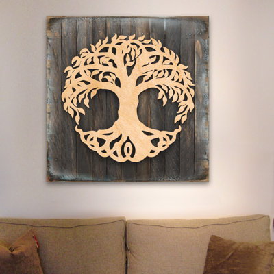 World Menagerie Tree Of Life Wooden Block Celtic Spiritual Wall Tree Of Life Wooden Block Celtic Spiritual Wall Decor