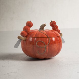 Supreme Housewares 5670 Hand Painted Resin Handle with Stainless Steel Blade Cheese Spreader Halloween Pumpkin
