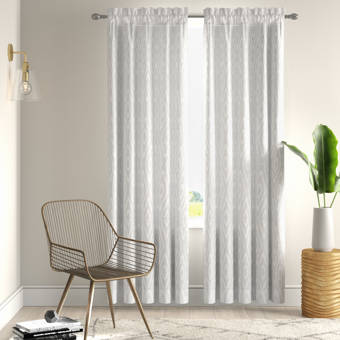 Canora Grey Menard Geometric Sheer Rod Pocket Curtain Panels Wayfair