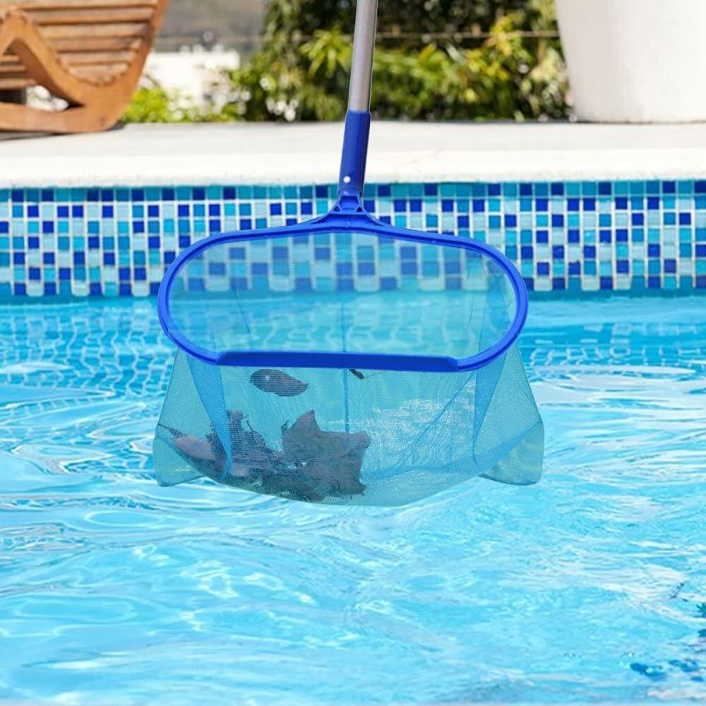 Swimming Pool Leaf Skimmer With Telescopic Pole Deep Bag Rake Mesh Net