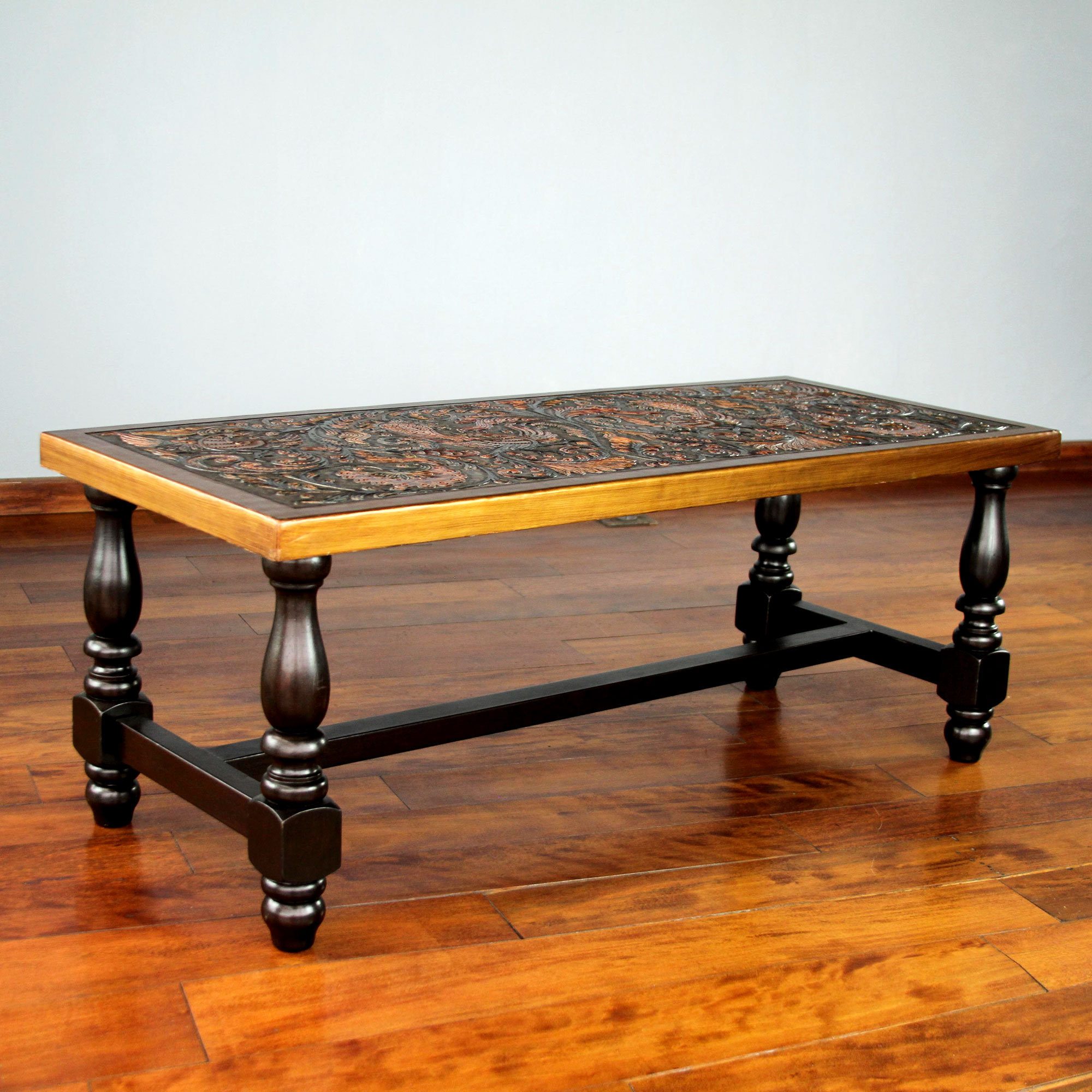 Clarkdale Birds Mohena Wood And Leather Coffee Table Clarkdale Birds Mohena Wood And Leather Coffee Table