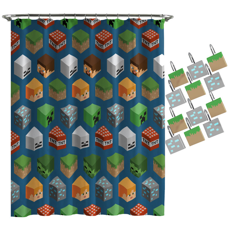 Minecraft Isometric Shower Curtain Wayfair