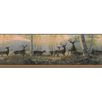 Millwood Pines Koury Animal Deer Inforest 15 L X 6 5 W Wallpaper