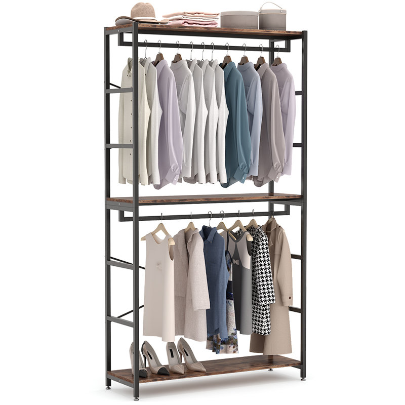 17 Stories Lazo 47 24 W Free Standing Clothes Garment Racks Wayfair