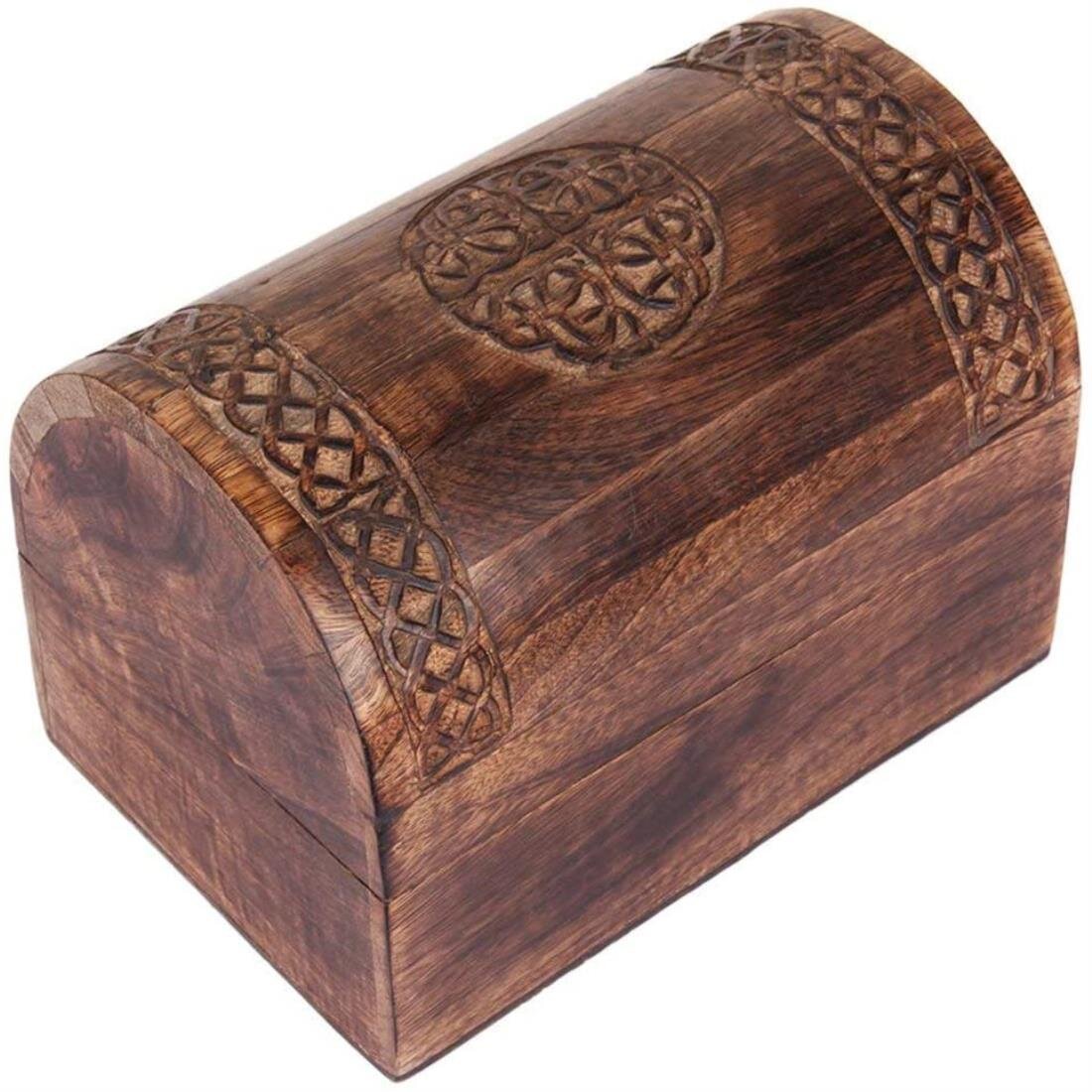 Fantastic Celtic Wooden treasure chest trinket box