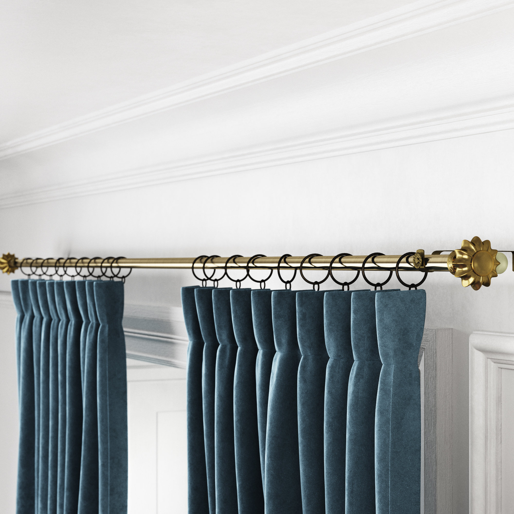 Leaf Corner Window Double Curtain Rod 13/16”OD Leaf Corner Window Double Curtain Rod 13/16”OD