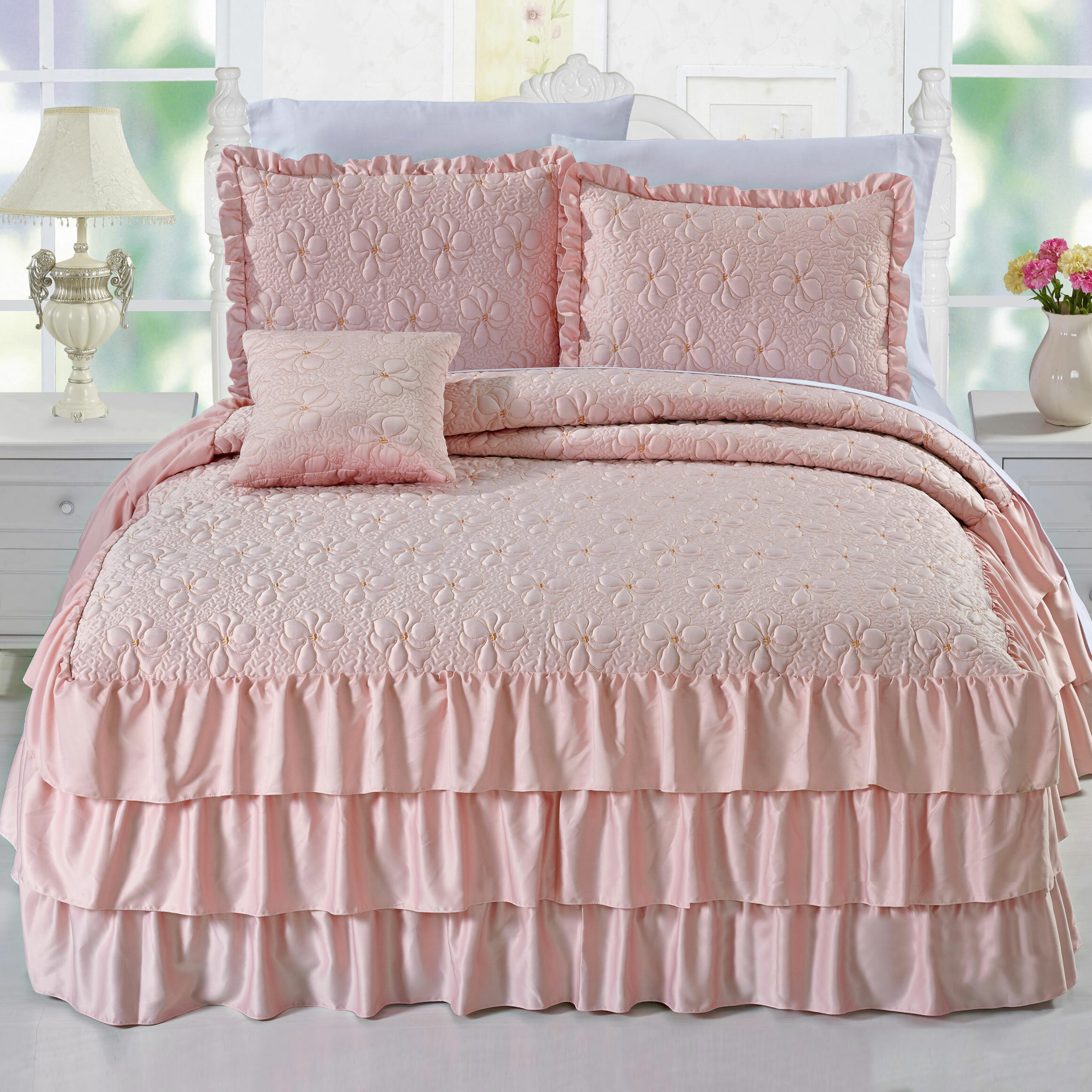 pink ruffle bedding uk