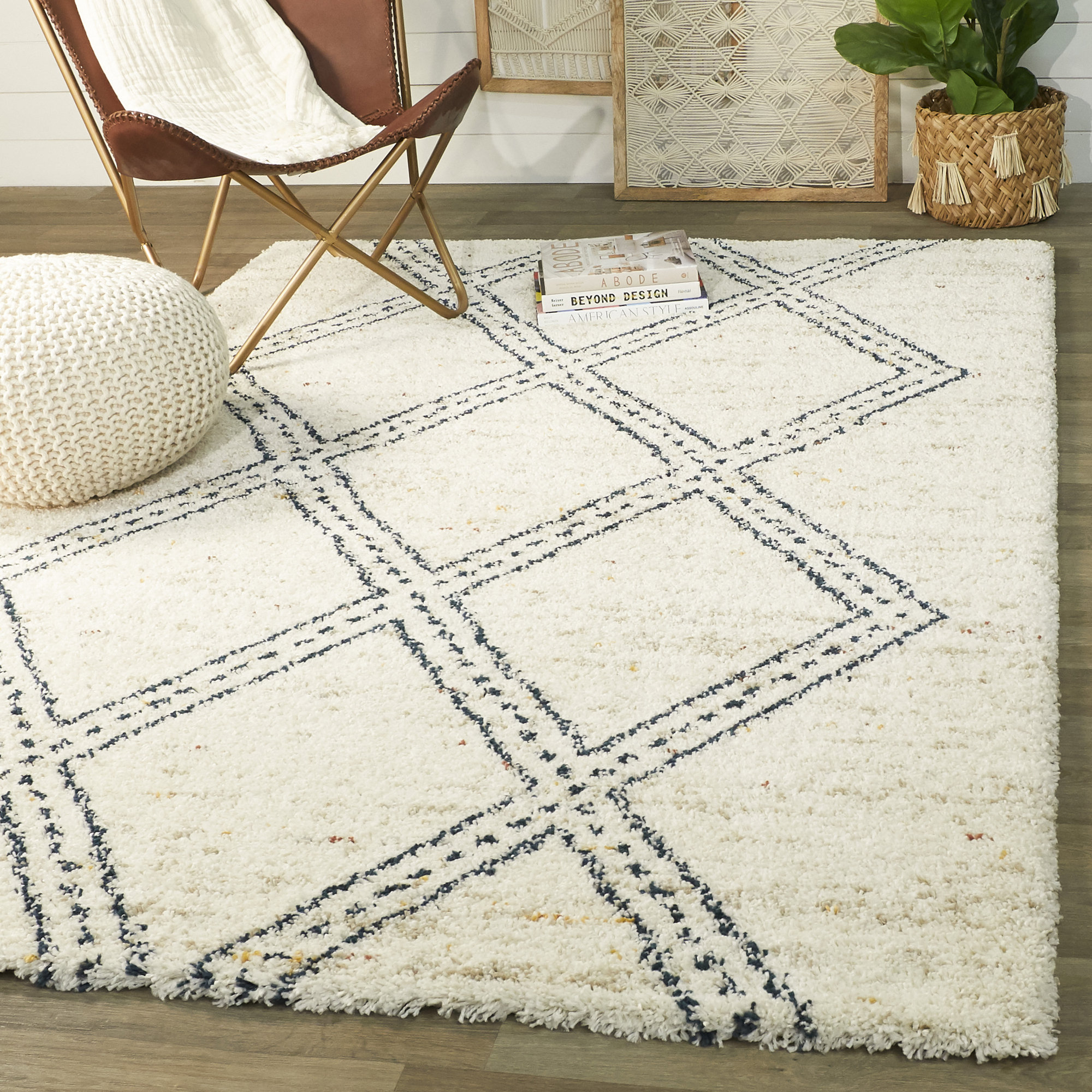 Union Rustic Zadie Geometric Blue Area Rug & Reviews Wayfair