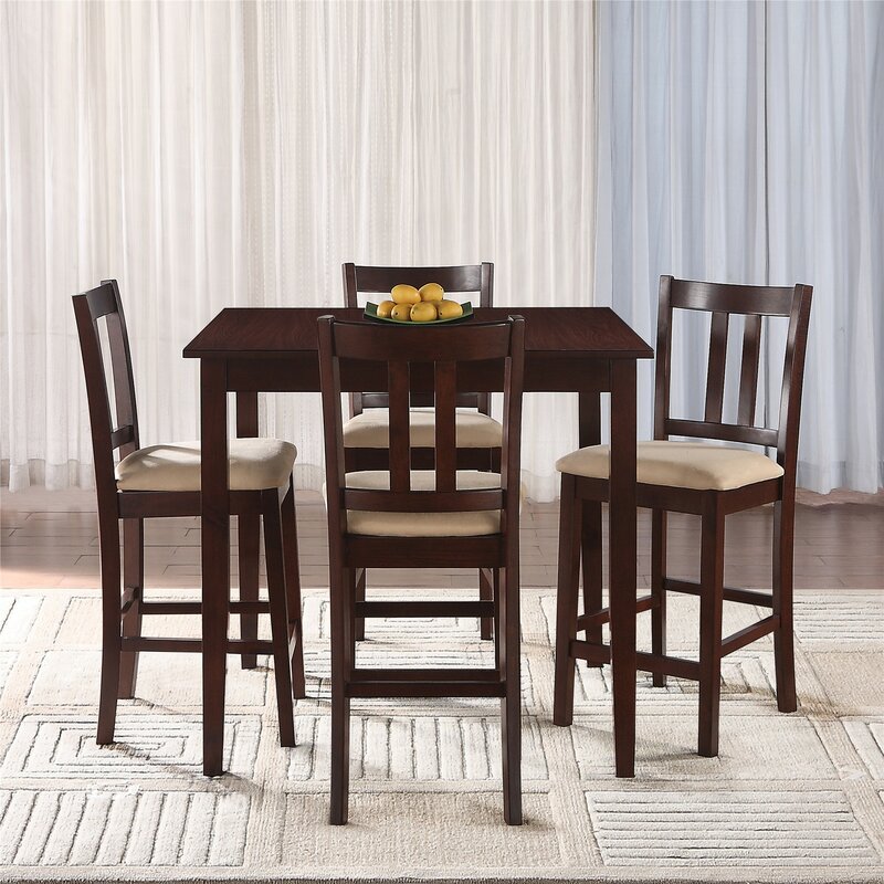 Angelique 5 Piece Counter Height Dining Set