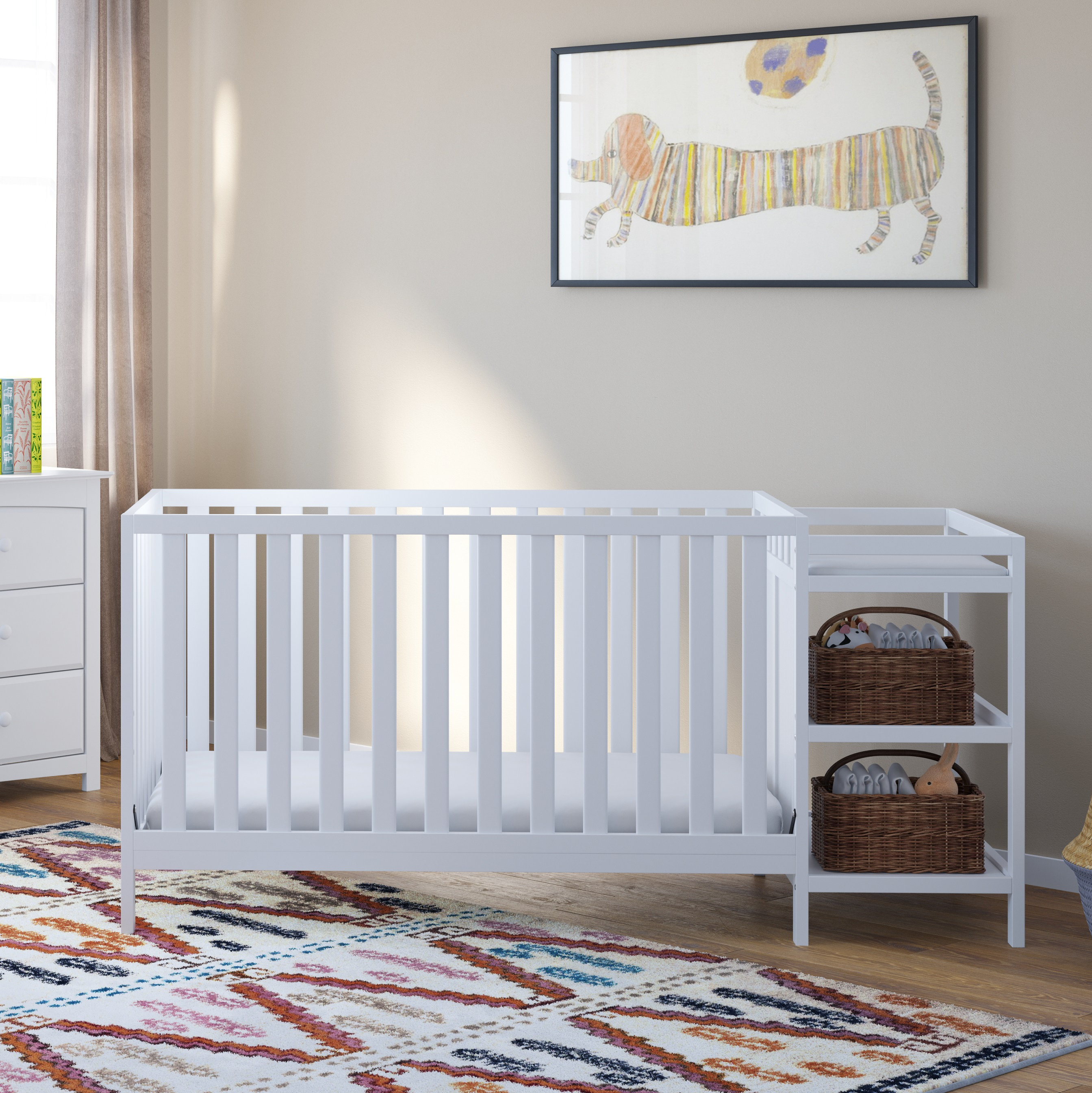 4 in 1 crib with changing table