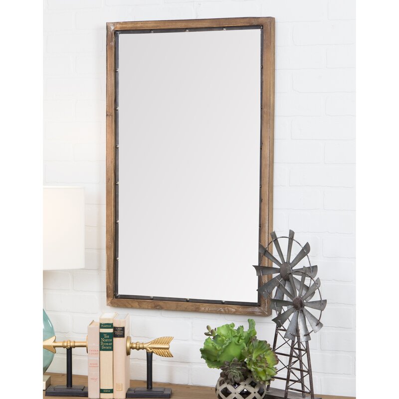 Verduzco Rustic Wood Wall Mirror