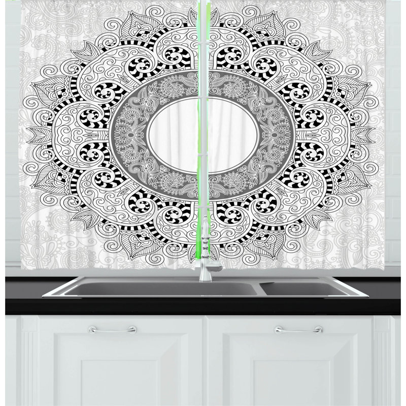 East Urban Home Mandala Kitchen Curtain Wayfair