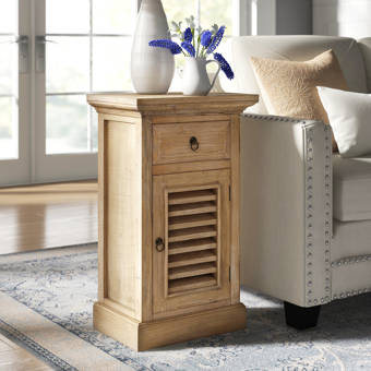 Loon Peak Abella Solid Wood End Table With Storage Wayfair