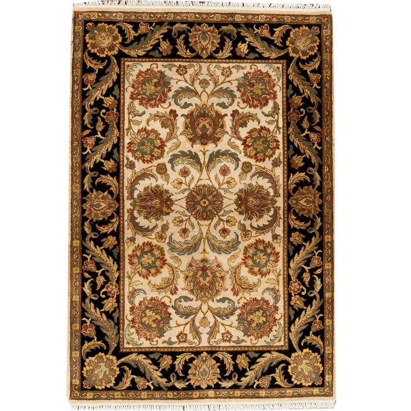 Bokara Rug Co Inc Trinity Hand Knotted Wool Ivory Black Brown Rug Wayfair