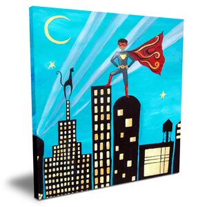 Wit & Whimsy African American Superhero Canvas Art