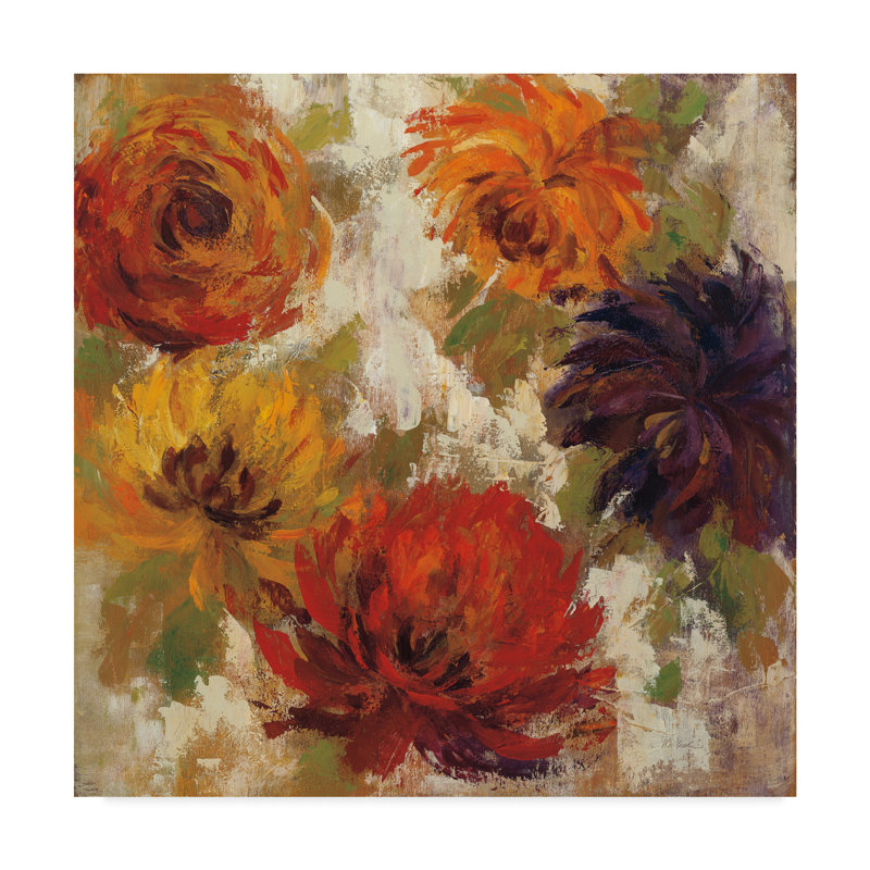 Winston Porter Fiery Dahlias Ii Acrylic Painting Print On