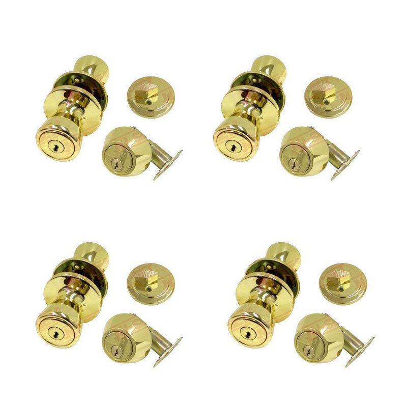 LLEDCMB4-W Nuset Keyed Door Knob with Round Rosette