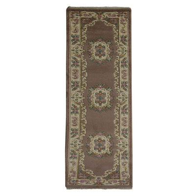 Fetters Oriental Hand Knotted Wool Brown Area Rug Astoria Grand
