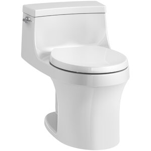 San Souci 1 Piece Round-Front 1.28 GPF Toilet with Aquapiston Flushing Technology