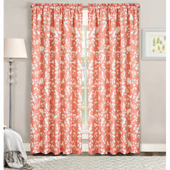 East Urban Home Sea Shells Semi Sheer Thermal Rod Pocket Curtain Panels Wayfair