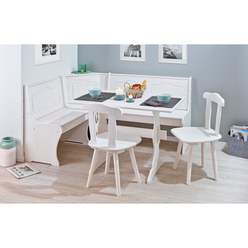Union Rustic Wamsutter Corner Dining Set With 2 Chairs And Storage Bench Reviews Wayfair Co Uk